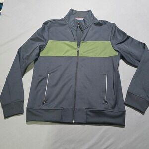 Fourlaps Track Jacket Mens Medium Navy Blue Green Colorblock Full Zip‎ 1030